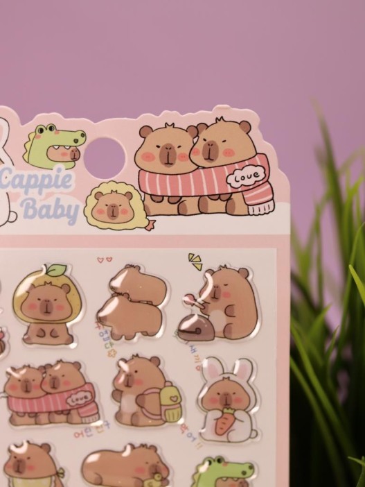 Наклейки объемные "Graceful Capybara" (20,5*9 см) 