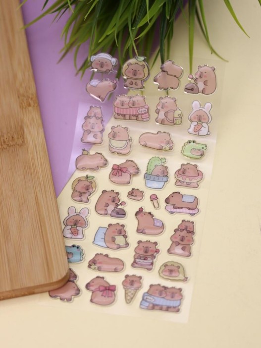 Наклейки объемные "Graceful Capybara" (20,5*9 см) 