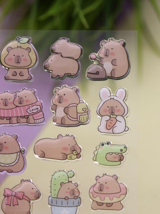 Наклейки объемные "Graceful Capybara" (20,5*9 см) 
