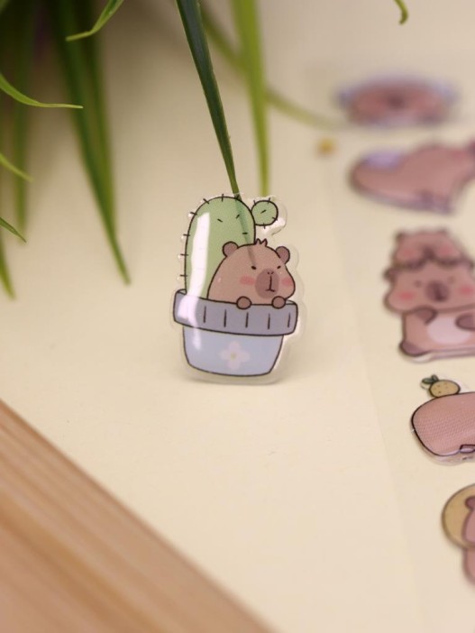 Наклейки объемные "Graceful Capybara" (20,5*9 см) 