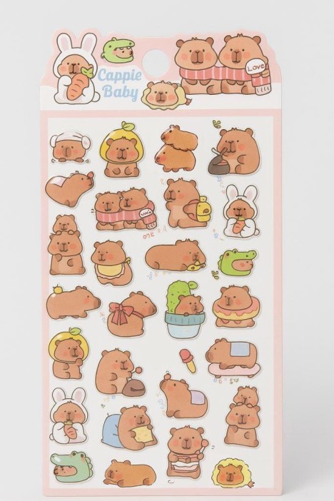 Наклейки объемные "Graceful Capybara" (20,5*9 см) 