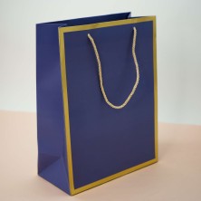 Пакет подарочный (M) «Classic line», dark blue (33*25*12)