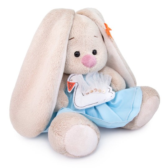 Мягкая игрушка "Зайка Ми с лебедем (малыш)" (15см) 