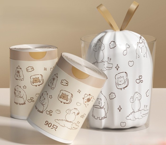 Декоративные пакеты на завязках &quot;Capybara&quot;, 90 шт/рулон (45*40 см) 