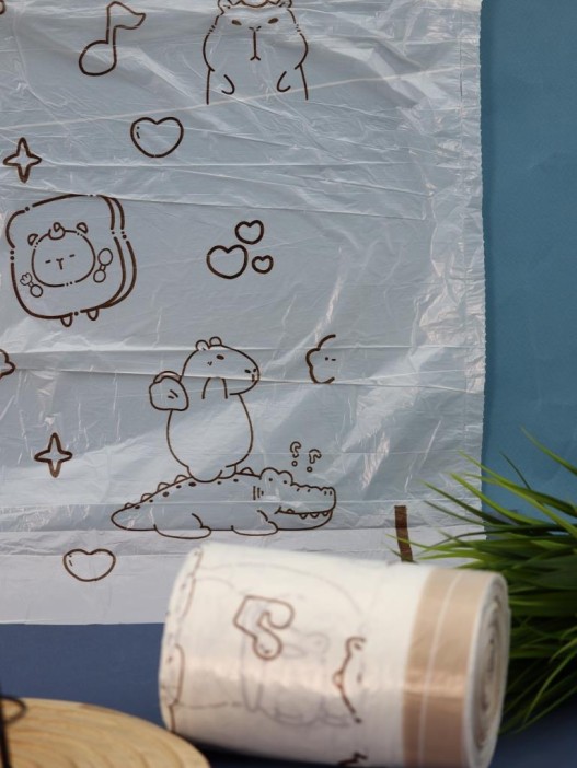 Декоративные пакеты на завязках &quot;Capybara&quot;, 90 шт/рулон (45*40 см) 