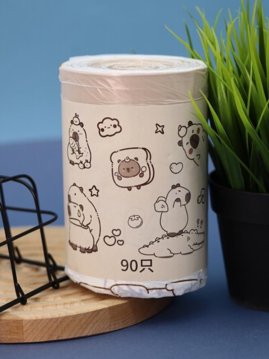 Декоративные пакеты на завязках &quot;Capybara&quot;, 90 шт/рулон (45*40 см) 