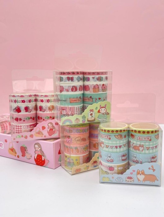 Набор декоративного скотча 10 шт. &quot;Food stories&quot;, mix, шоу-бокс 8 шт. 