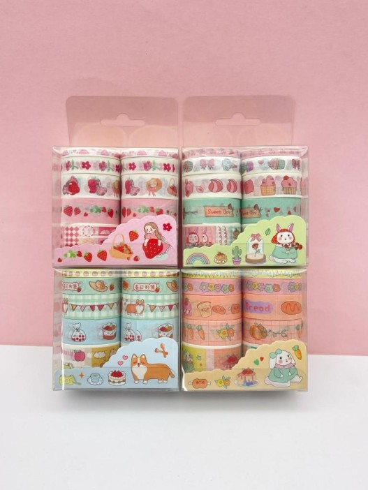 Набор декоративного скотча 10 шт. &quot;Food stories&quot;, mix, шоу-бокс 8 шт. 