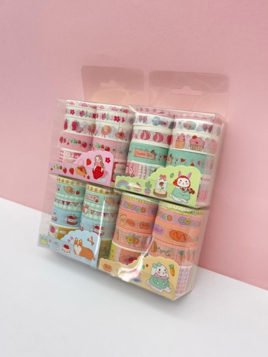 Набор декоративного скотча 10 шт. &quot;Food stories&quot;, mix, шоу-бокс 8 шт. 