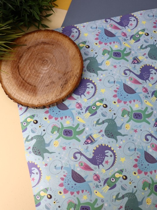 Упаковочная бумага «Dinocosmos», green (50*70 см) 