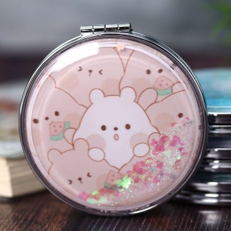 Зеркало-шейкер раскладное "Hamster life", pink (7*7 см)