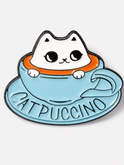Значок металлический iLikeGift "Котпучино"