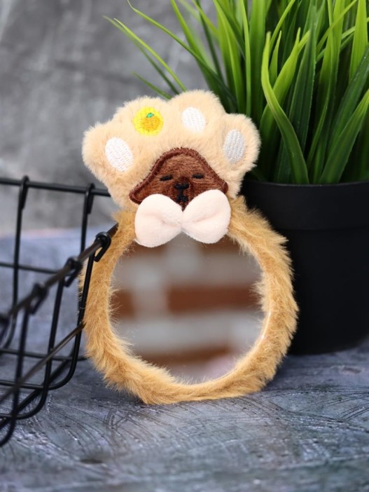 Плюшевое зеркало GIRLY &quot;Soft pawr&quot;, brown (8*12,5 см) 