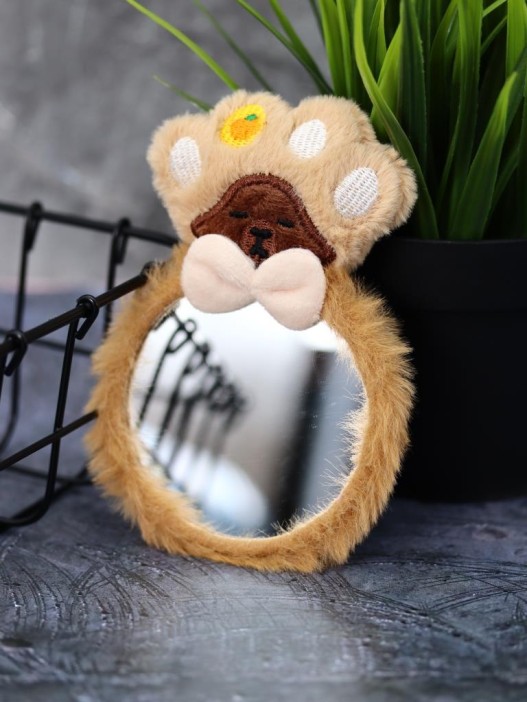 Плюшевое зеркало GIRLY &quot;Soft pawr&quot;, brown (8*12,5 см) 