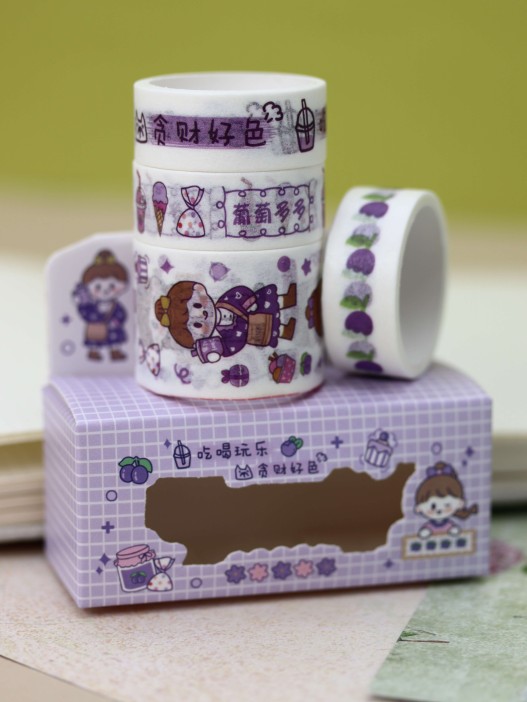 Набор декоративного скотча «Fruit friend», purple 