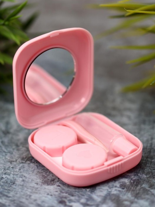 Контейнер для линз «Heart paint», pink 