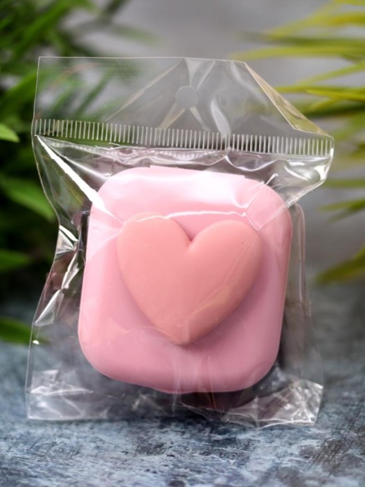 Контейнер для линз «Heart paint», pink 