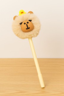 Ручка с помпоном &quot;Funny capybara&quot;, white