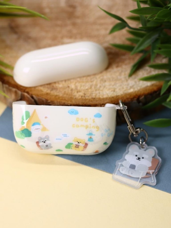 Чехол для AirPods Pro "Dog and flower"