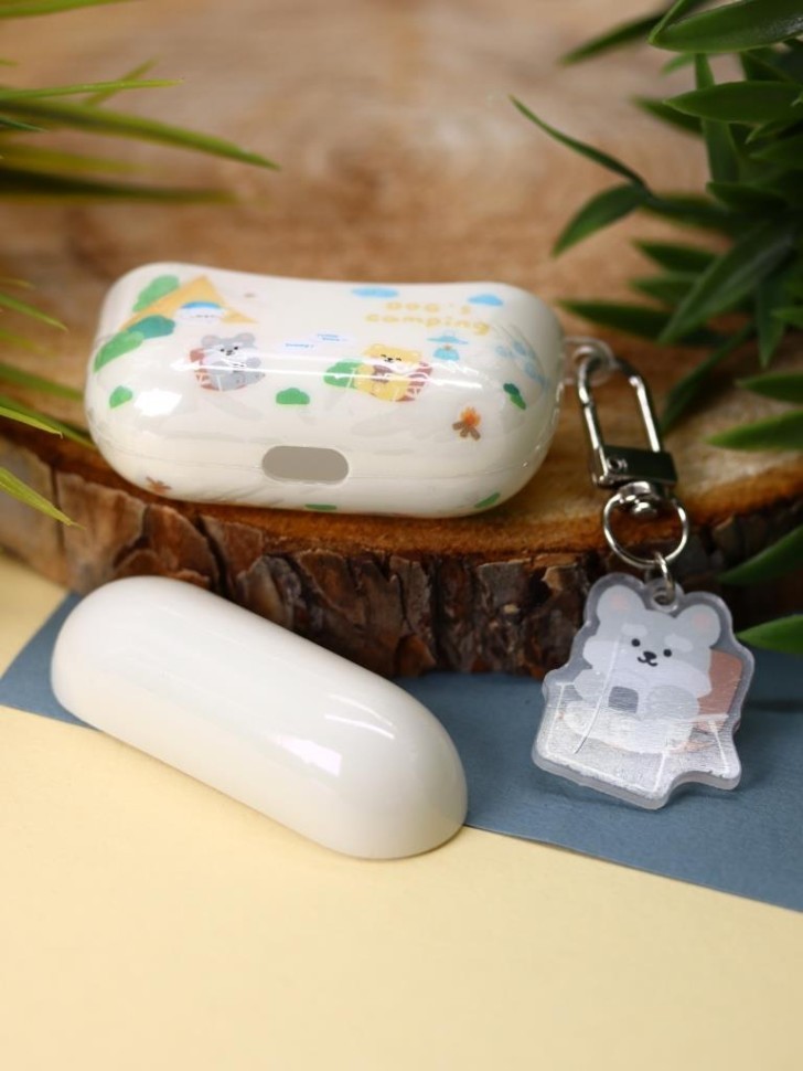 Чехол для AirPods Pro "Dog and flower"