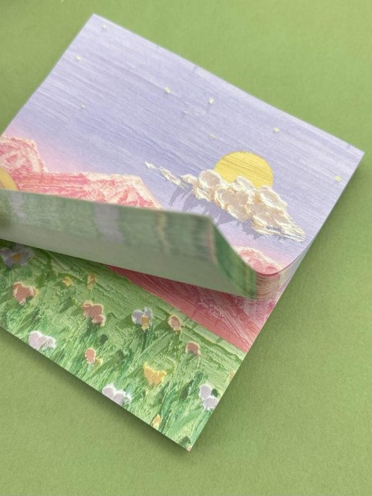 Блок стикер для записей "Scenery", purple 