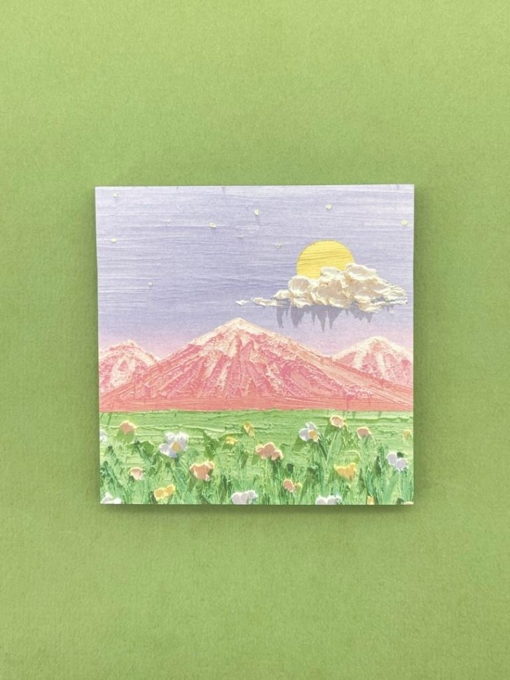 Блок стикер для записей "Scenery", purple