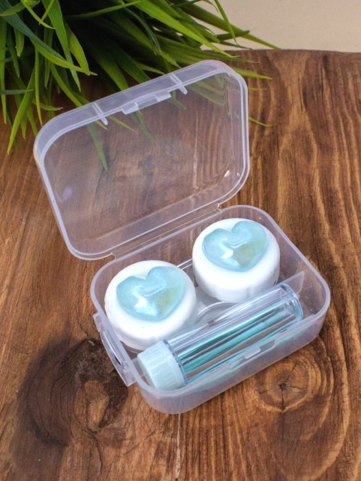 Контейнер для линз &quot;Glass heart&quot;, green 