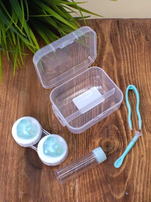 Контейнер для линз &quot;Glass heart&quot;, green 