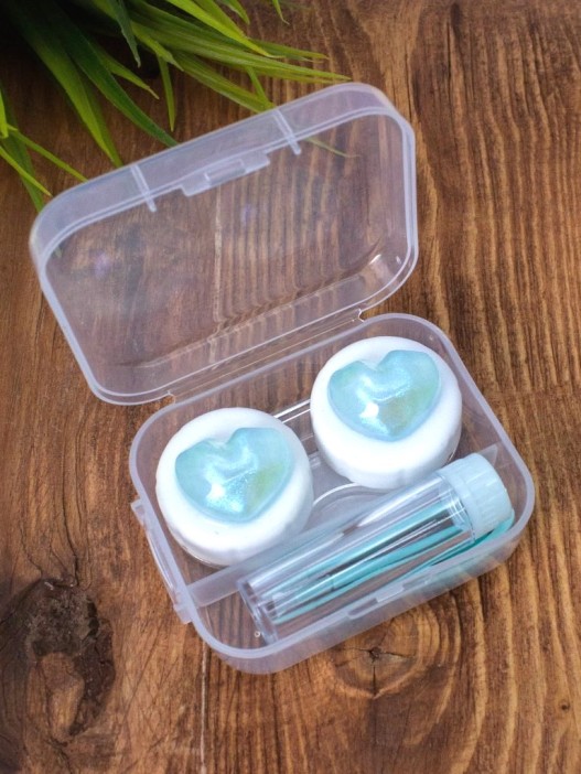 Контейнер для линз &quot;Glass heart&quot;, green 