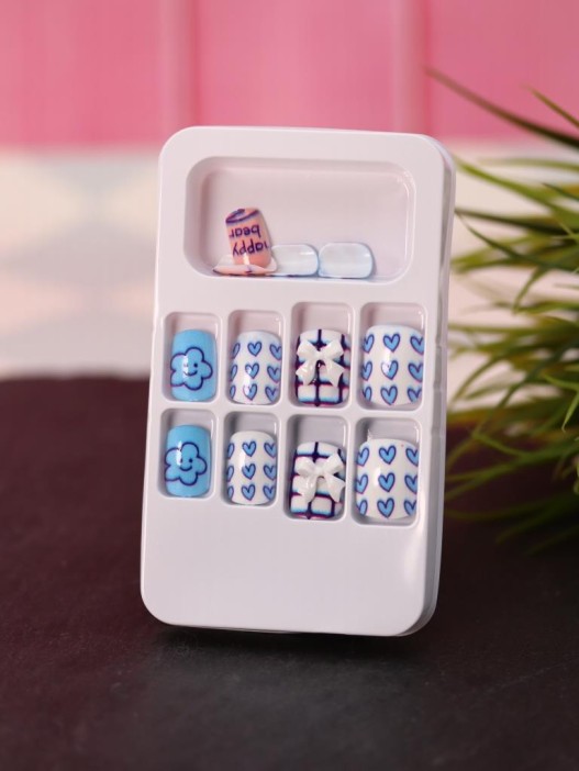 Накладные ногти GIRLY «Happy bear», 12 шт., с клеевыми пластинами 