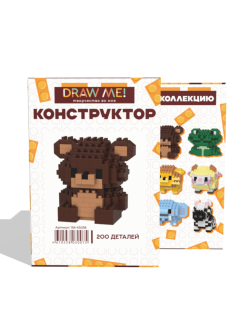 Конструктор Draw Me! "МЕДВЕЖОНОК" (200 деталей), 4*6*6 см