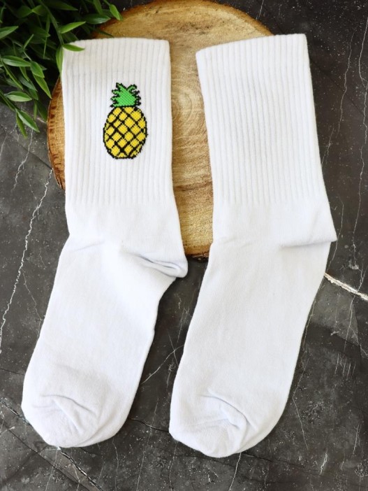 Носки женские "Pineapple", р. 35-40, белый 