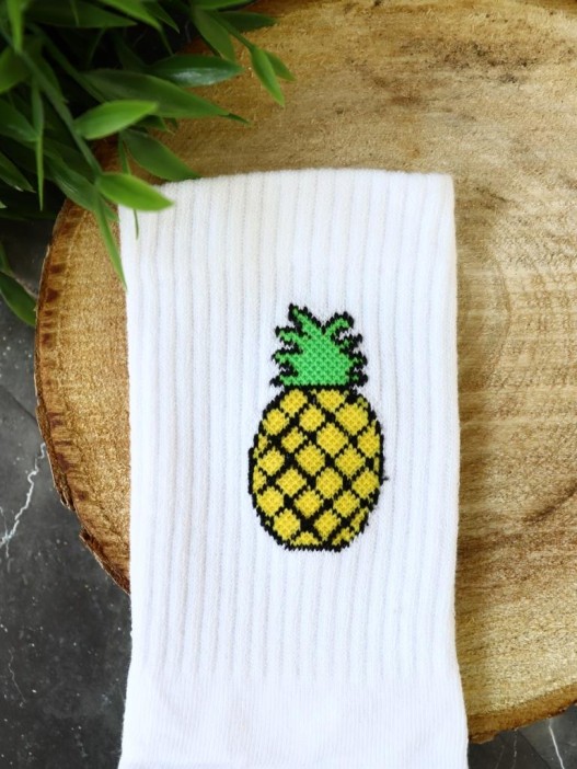 Носки женские "Pineapple", р. 35-40, белый 