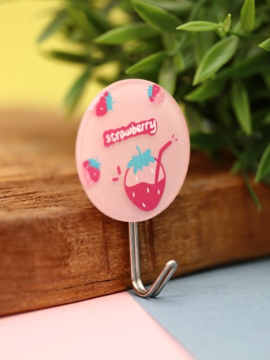 Крючок на липучке «Strawberry», pink 