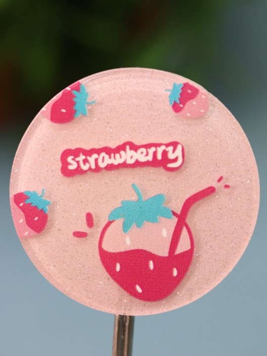 Крючок на липучке «Strawberry», pink 