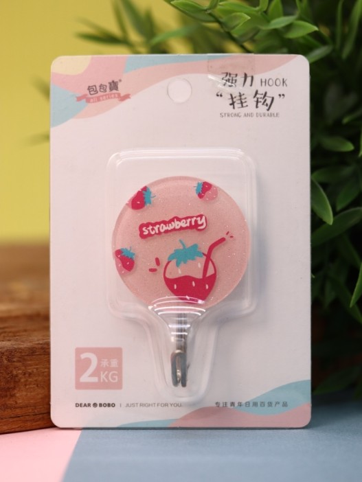 Крючок на липучке «Strawberry», pink 