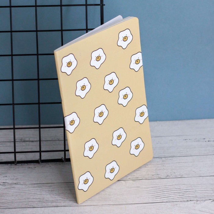 Тетрадь (A5) &quot;Food fried eggs&quot;, yellow (14.5*21) 