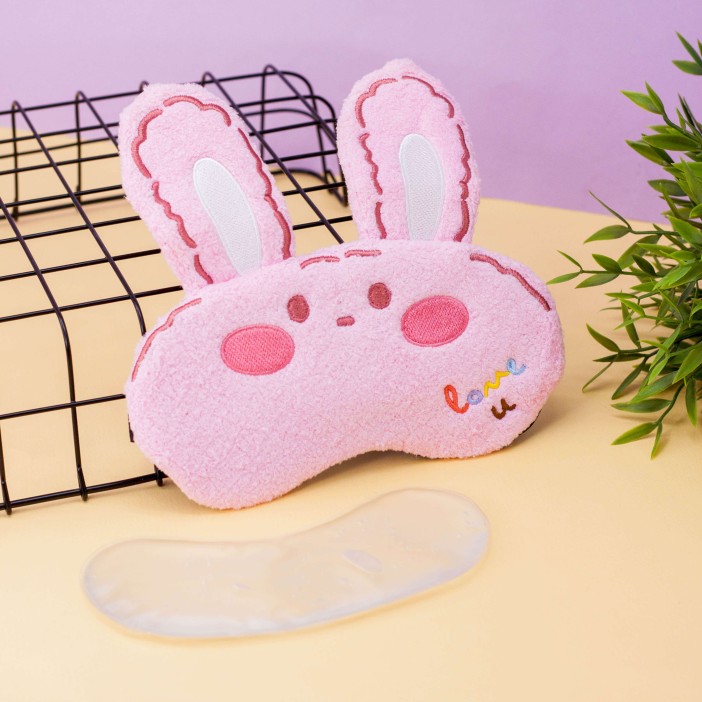 Маска для сна гелевая "Face rabbit", pink 