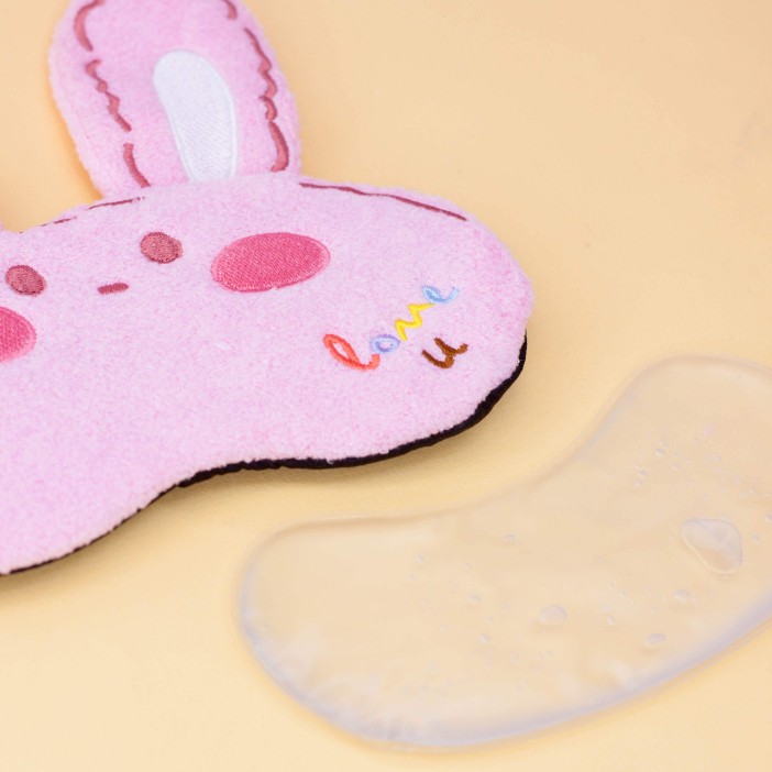 Маска для сна гелевая "Face rabbit", pink 