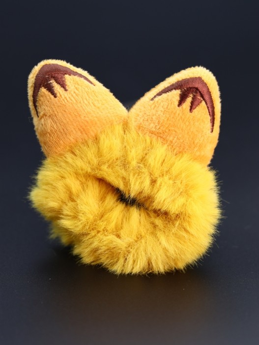 Резинка для волос "Пушистая команда", оранжевая (8 см) 