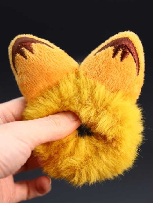 Резинка для волос "Пушистая команда", оранжевая (8 см) 