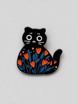 Значок металлический iLikeGift "The Tulip Cat"