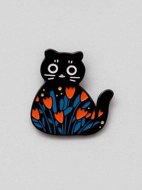 Значок металлический iLikeGift "Котик-тюльпан"
