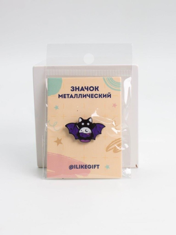 Значок металлический iLikeGift "Кот летучая мышь"