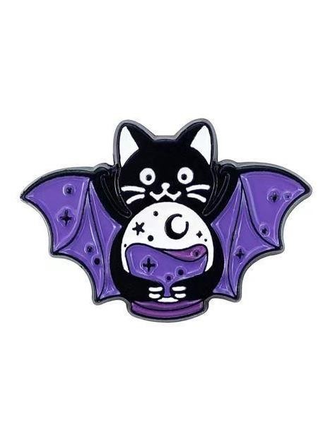 Значок металлический iLikeGift "Кот летучая мышь"