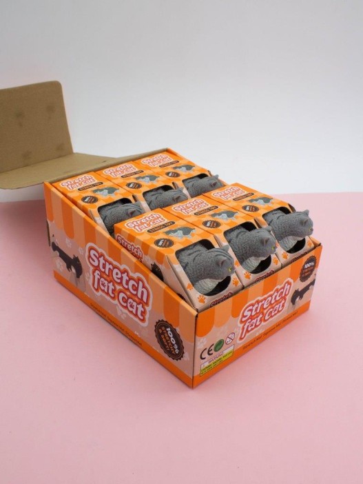 Мялка - антистресс «Fat cat», шоубокс 12 шт. 