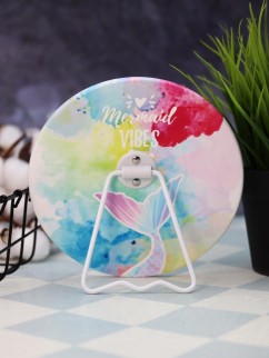 Зеркало настольное &quot;Mermaid vibes&quot;, розовое (15,5*16 см)