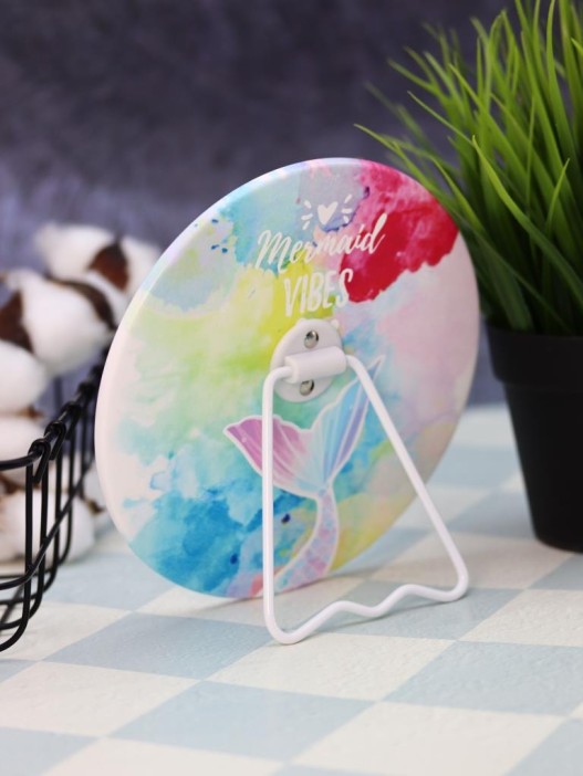 Зеркало настольное &quot;Mermaid vibes&quot;, розовое (15,5*16 см) 