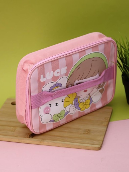 Сумка на чемодан сверху &quot;Anime Girl&quot;, pink (29*22*8) 