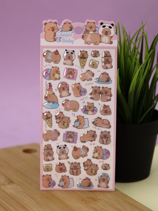 Наклейки объемные "Sleepy Capybara" (20,5*9 см) 